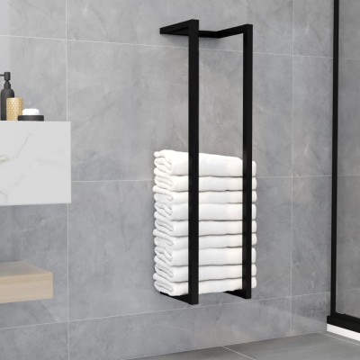 Gossi suport de prosoape, negru, 25x20x95 cm, fier foto
