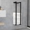 Gossi suport de prosoape, negru, 25x20x95 cm, fier