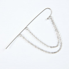 Cercel argintiu ear cuff