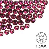Pietre decorative pentru unghii - 1,5 mm - roz ciclam, 50 buc, INGINAILS