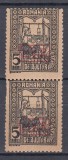 ROMANIA 1917/1918 TIMBRE DE AJUTOR SUPRATIPAR M.V.I.R.IN CHENAR PERECHE