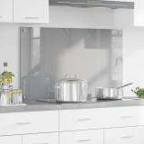 VidaXL Contrablat bucătărie gri deschis 100x60x0.6cm sticlă securizată