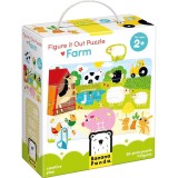 Puzzle educativ - Descopera animalele de la Ferma, 20 piese, 48x32cm Banana Panda BP49032