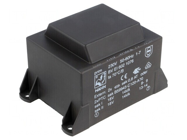Transformator &icirc;ncapsulat 28VA 230V 18V PCB