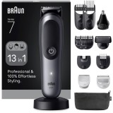 Aparat de tuns multifunctional Braun All-in-One Seria 7 AIO7560,Lama ProBlade, AutoSense, 7 Piepteni,1 Cap tuns SkinGuard,1 Cap ras PrecisionShave, 1