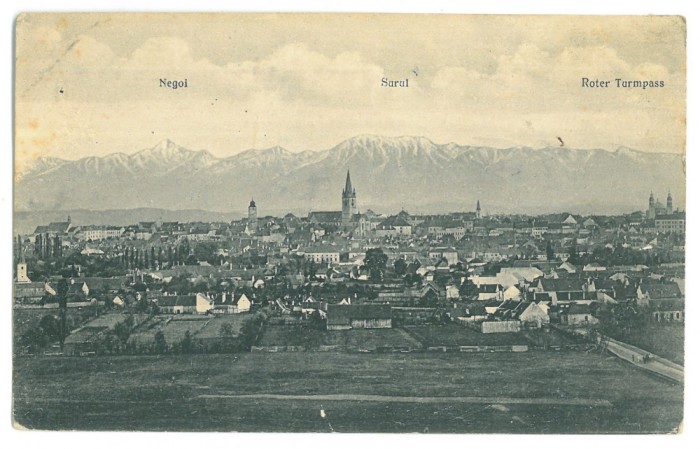 2594 - SIBIU, Panorama, Romania - old postcard, CENSOR - used - 1917