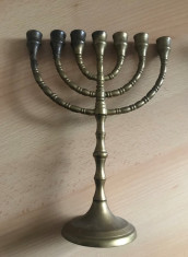 Sfesnic evreiesc / iudaic menora pt.7 lumanari model deosebit 22.5cm foto