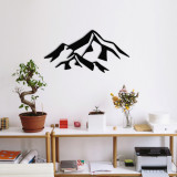 Decoratiune de perete, Mountain 1 Metal Wall Decor, metal, 80 x 40 cm, negru, Enzo