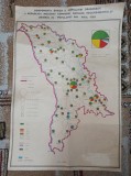 HARTA REPUBLIA MOLDOVA- HARTA ETNICA, CONFORM RECENSAMANT 1989