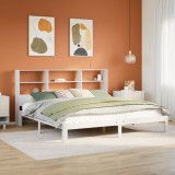 VidaXL Pat cu bibliotecă fără saltea, 180x200 cm, lemn masiv de pin 3322569