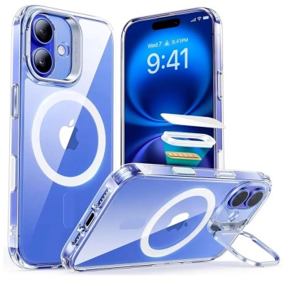 Husa iPhone 16 ESR Classic Hybrid HaloLock Kickstand, transparenta foto