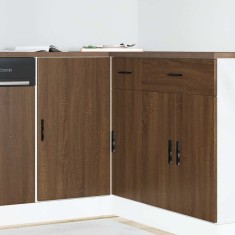 vidaXL Dulap de bază pentru bucătărie &ldquo;Lyon&rdquo; din lemn de stejar maro