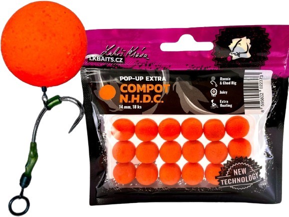 Pop-up LK BAITS Extra Compot N.H.D.C, Portocaliu, 14mm, 18buc/pac