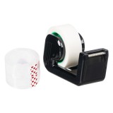 Suport pentru bandă adezivă, 4 role, 20m x 18mm, Negru, CMCLASS