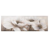 Tablou in Ulei cu Flori si Detalii Glitter Auriu, 90x30x2,5 cm, CMCLASS