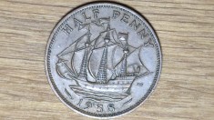 Marea Britanie -moneda de colectie- 1/2 half penny 1958 AU - Elisabeta -superba!