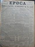 Ziarul Epoca, 18 Decembrie 1899 ; Rezultatul alegerilor de la Iasi