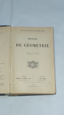 MANUEL DE GEOMETRIE ~ COURS DE MATHEMATIQUES ELEMENTAIRES ~ Ed.1919 foto