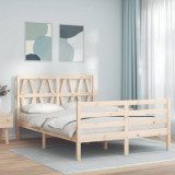 VidaXL Cadru de pat cu tăblie, 120x200 cm, lemn masiv