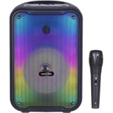 Boxa portabila cu microfon, bluetooth, 40W, lumini LED RGB, mp3, radio FM, Card