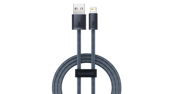 Baseus Cablu USB - Lightning pentru iPhone, 1m, 2,4A, gri (CALD000416)