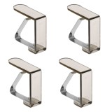 Cleme din Plastic Maro Transparent cu Baza Metalica, Set 4 buc, CMCLASS