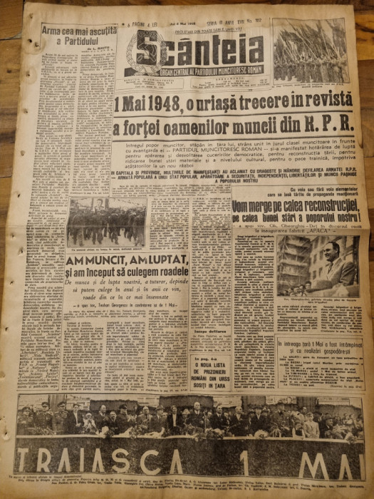 scanteia 6 mai 1948-gheorghiu dej la APACA,demonstratiile de la marea sarbatoare