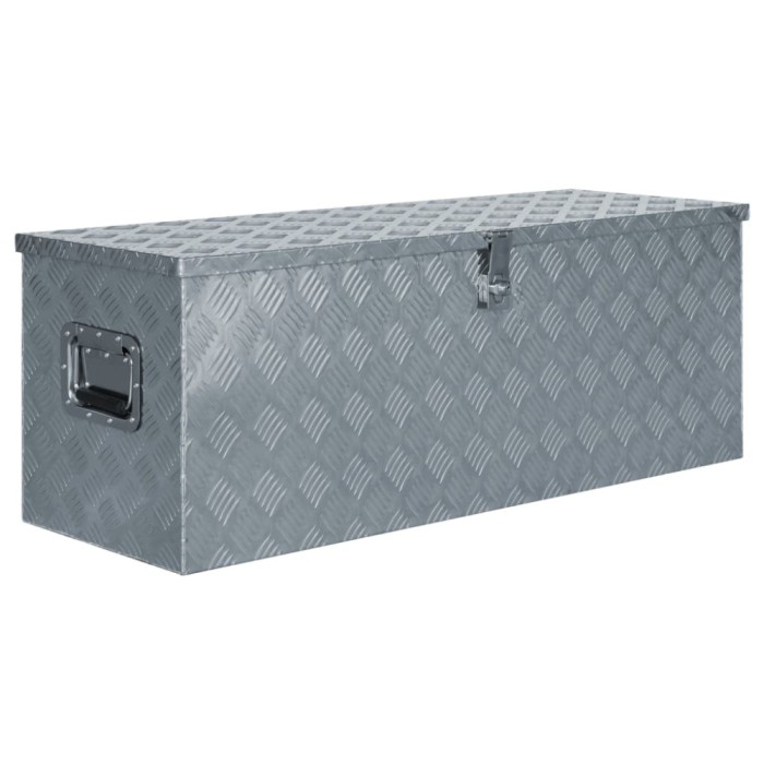 Gossi cutie din aluminiu, 110,5 x 38,5 x 40 cm, argintiu