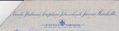 Permisiune de survol al teritoriului iugoslav Savoia Marchetti zbor de la Cameri(Novara) la Bucuresti 1939 foto