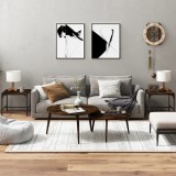 VidaXL Mese laterale, 2 buc. stejar fumuriu 40x40x35 cm lemn prelucrat