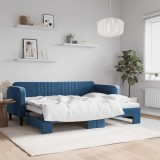vidaXL Pat de zi cu extensie, albastru, 80x200 cm, catifea