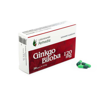 Ginkgo Biloba 120 miligrame 30 capsule Laboratoarele Remedia foto