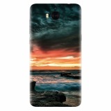 Husa silicon pentru Huawei Y5 2017, Dramatic Rocky Beach Shore Sunset