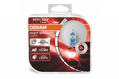 SET 2 BECURI 12V H11 55 W NIGHT BREAKER LASER NextGen +150% OSRAM foto