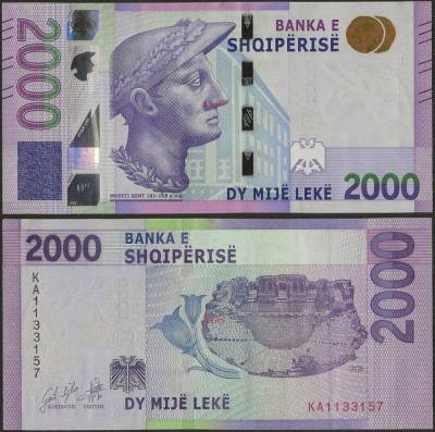 !!! ALBANIA - 2.000 LEKE 2020 ( 2022) - P NEW - UNC foto