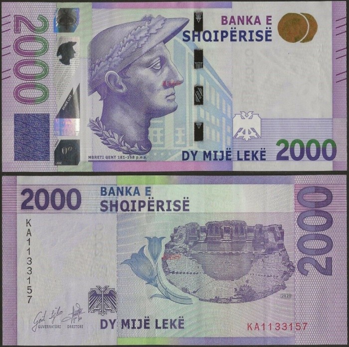 !!! ALBANIA - 2.000 LEKE 2020 ( 2022) - P NEW - UNC