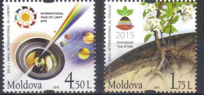 MOLDOVA 2015, Anul International al Solului si Luminii, Flora, serie neuzata