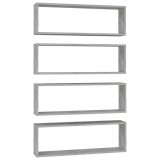 Cumpara ieftin Rafturi de perete cub, 4 buc., gri beton, 80x15x26,5 cm, PAL