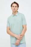 BOSS tricou polo CASUAL bărbați, culoarea verde, uni 50472668, Boss Orange