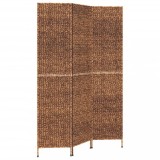 Cumpara ieftin Paravan de camera cu 3 panouri maro, 122x180 cm, zambila de apa