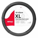Husa volan auto perforata din piele naturala AMiO SWC-50-XL, marime XL pentru diametru exterior 41-43 cm, forma ergonomica, montaj usor