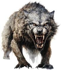 Sticker decorativ, Lup- Horror, Gri, 68 cm, 8396ST-9 foto