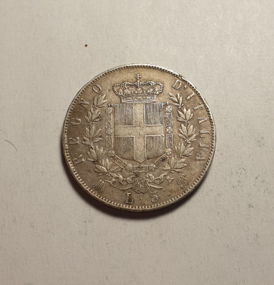 Italia 5 Lire 1872 Patina foto