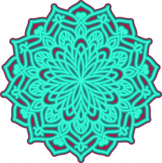 Sticker decorativ, Mandala, Turcoaz, 60 cm, 7450ST-2 foto
