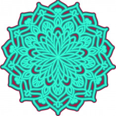 Sticker decorativ, Mandala, Turcoaz, 60 cm, 7450ST-2