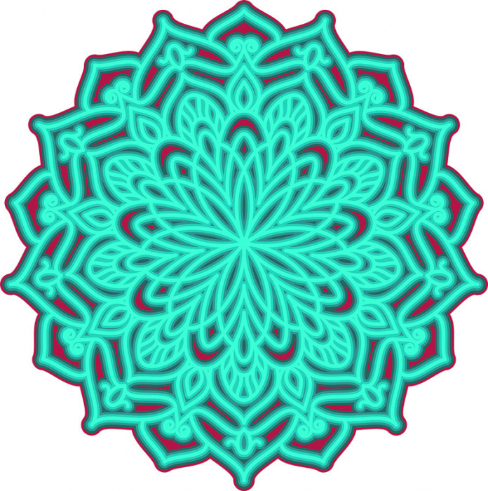 Sticker decorativ, Mandala, Turcoaz, 60 cm, 7450ST-2