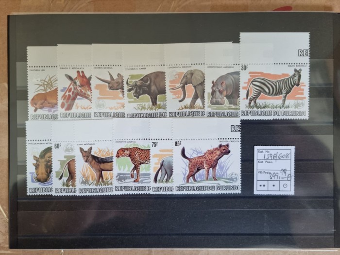 Burundi 1983 - WWF - Animale sălbatice - Seria completă de 13 timbre poștale MNH