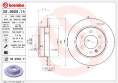 BREMBO 08.9509.11 PRIME LINE - UV Coated Disc frana