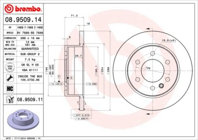 BREMBO 08.9509.11 PRIME LINE - UV Coated Disc frana foto