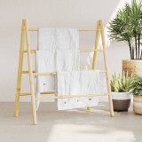 VidaXL Scară dublă pentru prosoape cu 4 trepte, 90x50x100 cm, bambus